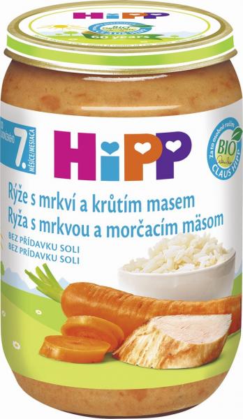 HIPP BIO Ryža s karotkou a morčacím mäsom 220 g