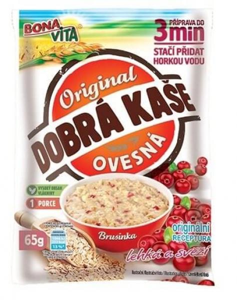 Dobrá kaša ovsená brusnica 65g Bonavita