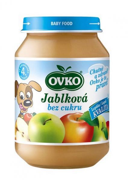 OVKO detská  výživa jablková bez cukru 190g