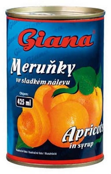 Kompót marhule lúpané polené 425ml Giana