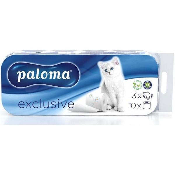 Toaletný papier 3-vrstvový Paloma Exclusive, biely 10ks