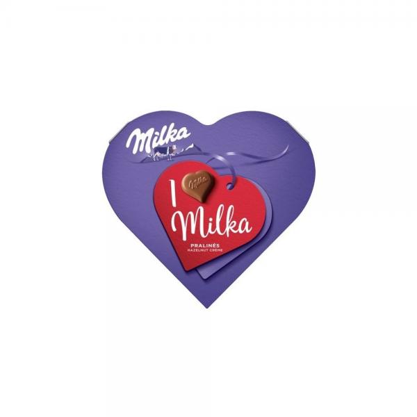 Milka I Love Milka bonboniéra,lieskovooriešková náplň 44g